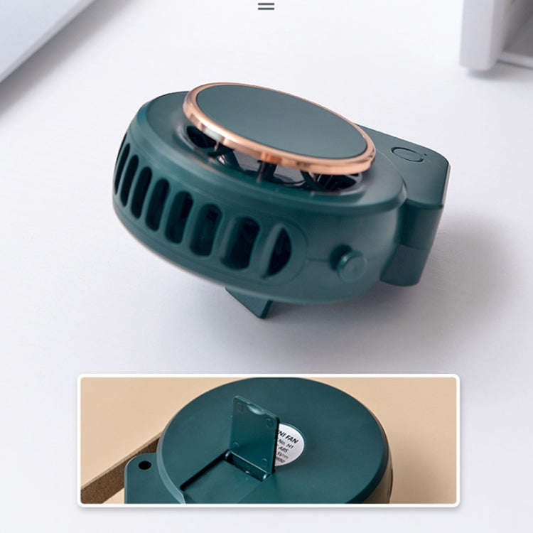H3 Mini Lazy USB Hanging Neck Fan Student Outdoor Leafless Triangle Fan(Military Green)