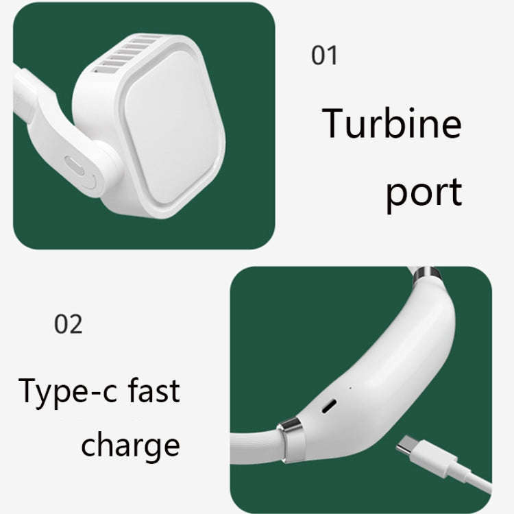 G2 Hanging Neck Leafless Fan Outdoor Student Sports Mini USB Silent Fan, Colour: 4000MAH Girl Powder