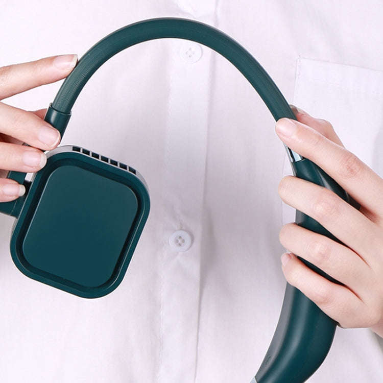 G2 Hanging Neck Leafless Fan Outdoor Student Sports Mini USB Silent Fan, Colour: 4000MAH Girl Powder