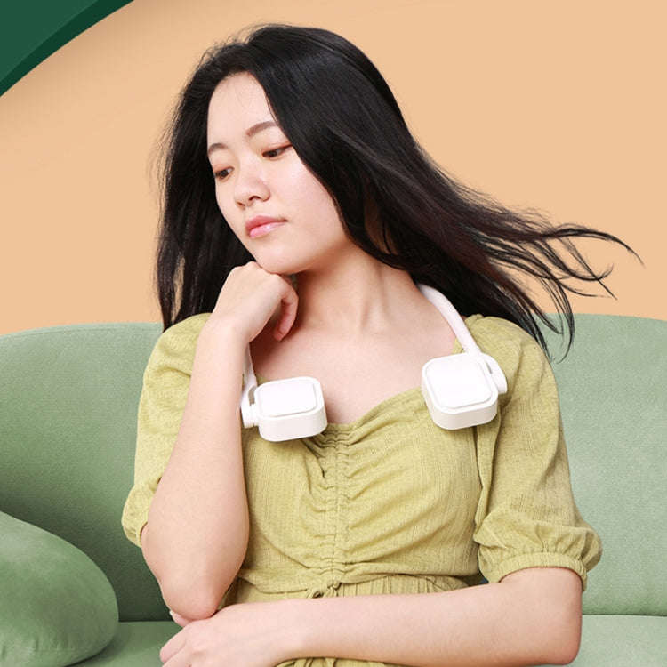 G2 Hanging Neck Leafless Fan Outdoor Student Sports Mini USB Silent Fan, Colour: 4000MAH Night Green