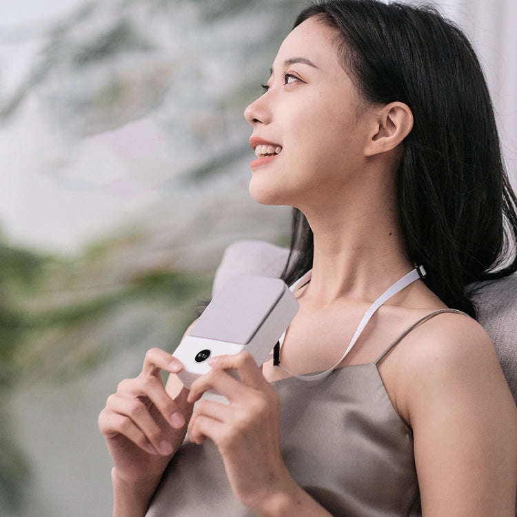 DQ205 Summer Mini Hanging Neck Fan USB Portable Student Silent High Wind Bladeless Fan(White)