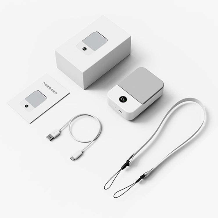 DQ205 Summer Mini Hanging Neck Fan USB Portable Student Silent High Wind Bladeless Fan(White)