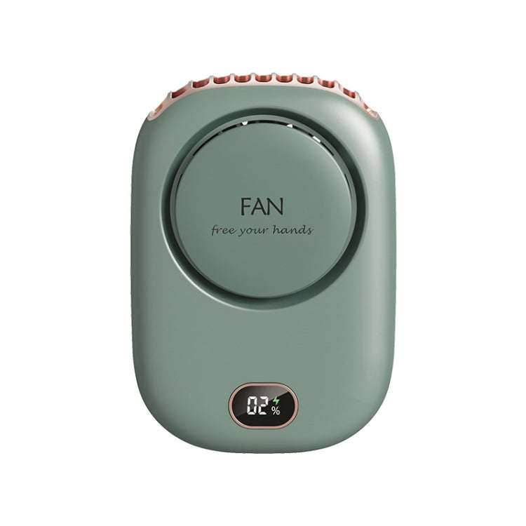 DQ203 Lazy Hanging Neck Fan USB Mini Desktop Large Wind Fan(Green)