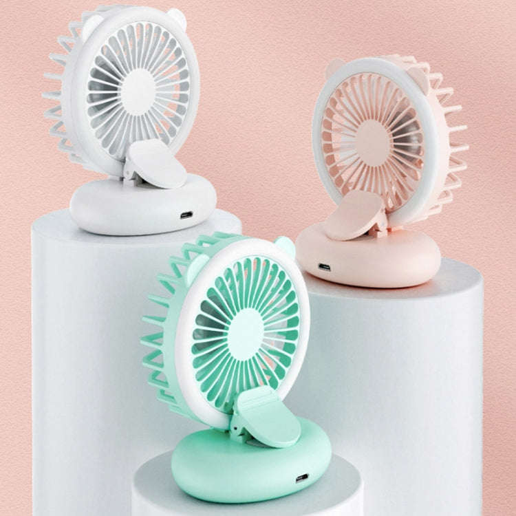 D11 Fill Light Clip Hanging Neck Fan Handheld Folding Mini USB Desktop Fan(Green)