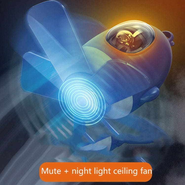 MF023 Airplane Night Light Ceiling Fan Household USB Remote Control Fan(White)