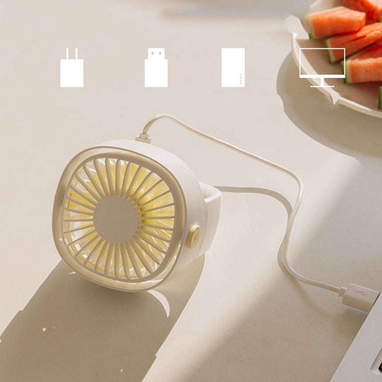 Handheld Desktop Outdoor Student Mute USB Mini Fan(White)