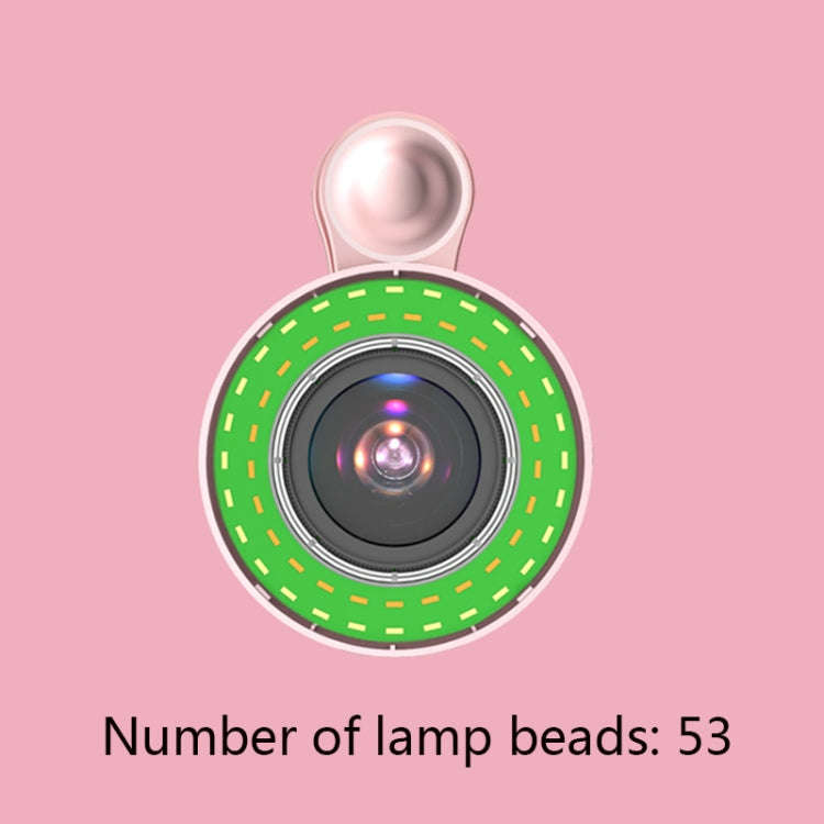 Mobile Phone Macro Lens Beauty Makeup Selfie Light(Pink)