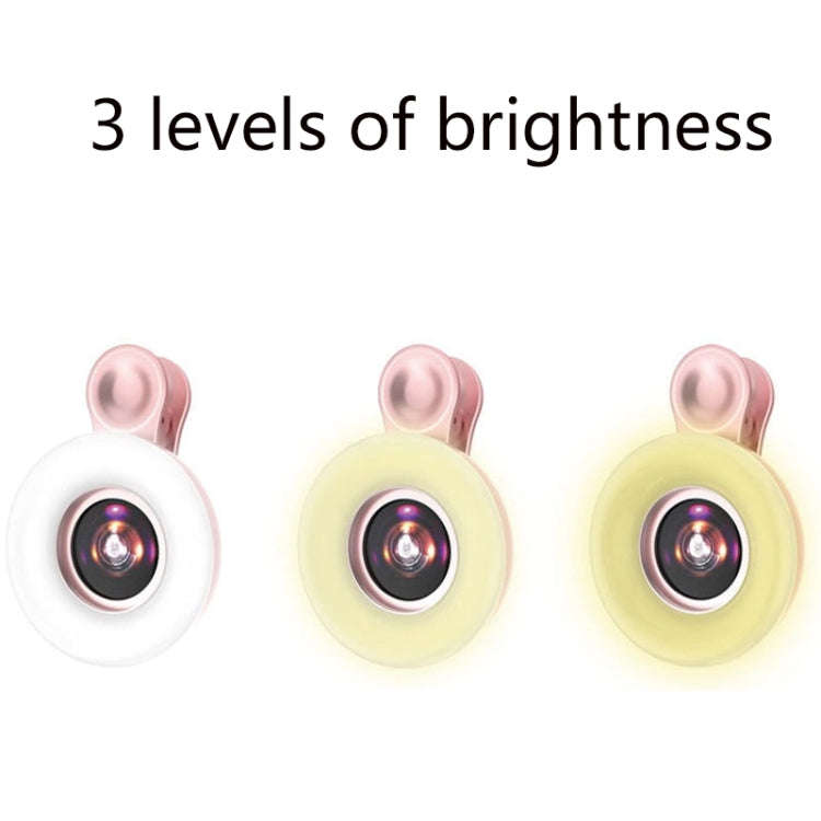 Mobile Phone Macro Lens Beauty Makeup Selfie Light(Pink)