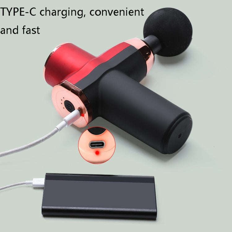 12V Mini Fascia Gun  Electrical Muscle Relax Massage Gun(Black Red)
