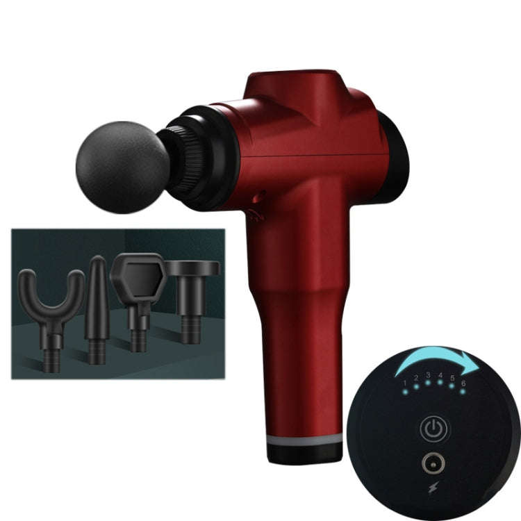 Muscles Relax Massager Portable Fitness Equipment Fascia Gun, Specification: 6206 6 Gears Red(US ...