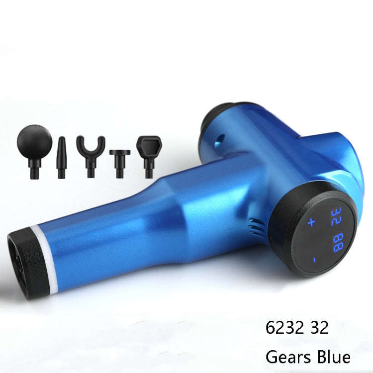 Muscles Relax Massager Portable Fitness Equipment Fascia Gun, Specification: 6232 32 Gears Blue(U...