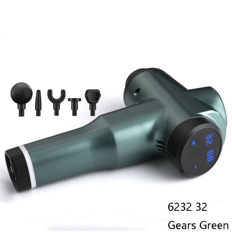 Muscles Relax Massager Portable Fitness Equipment Fascia Gun, Specification: 6232 32 Gears Green(...