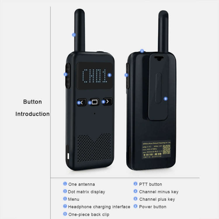 KSUN X-30 M2 Outdoor Handheld Mini Walkie Talkie Color Random Delivery