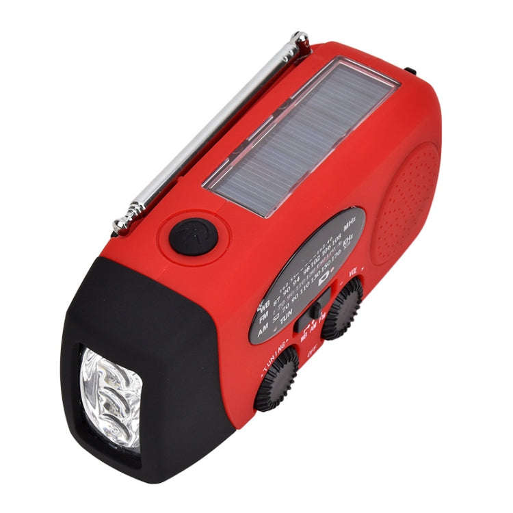 HRD-902 Multifunctional Hand Crank Solar Power LED Flashlight Emergency  Alarm FM Radio
