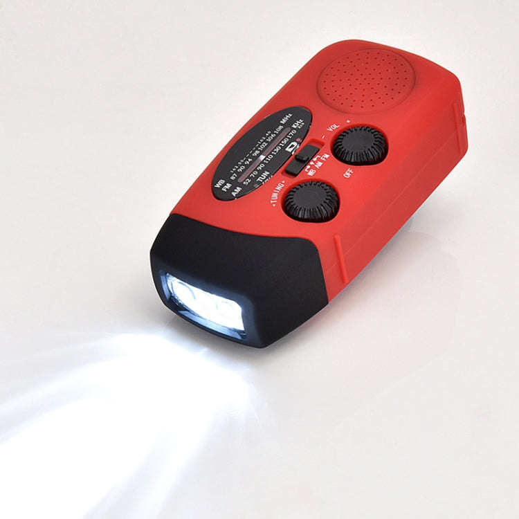 HRD-902 Multifunctional Hand Crank Solar Power LED Flashlight Emergency  Alarm FM Radio