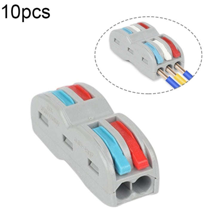 10pcs SPL-2 2 In 3 Out Colorful Quick Line Terminal Multi-Function Dismantling Wire Connection Te...