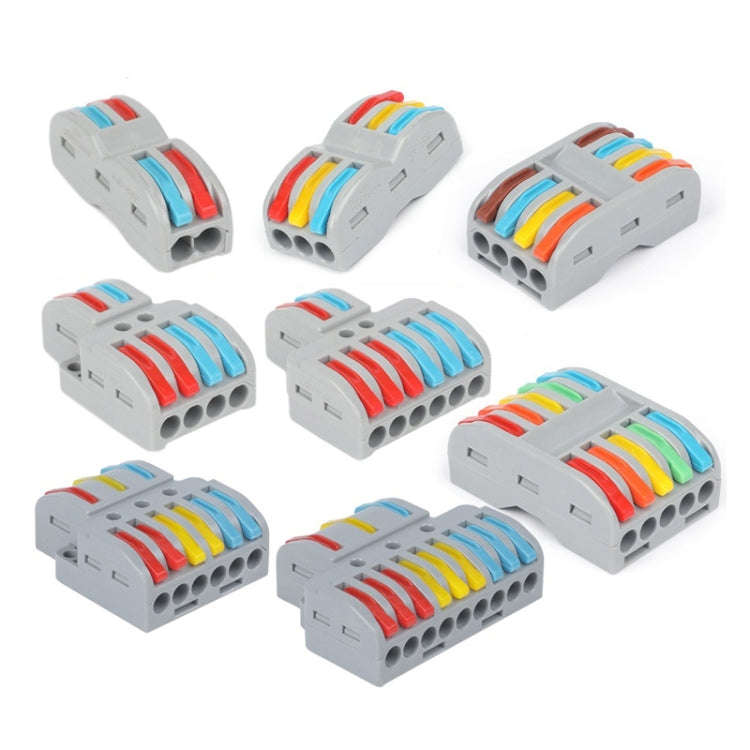10pcs SPL-42 2 In 4 Out Colorful Quick Line Terminal Multi-Function Dismantling Wire Connection T...