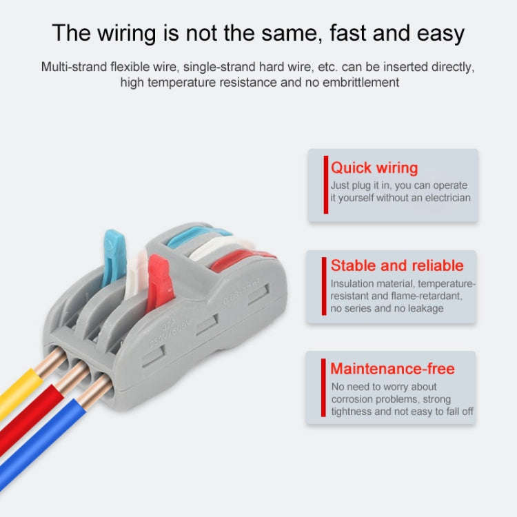 10pcs SPL-42 2 In 4 Out Colorful Quick Line Terminal Multi-Function Dismantling Wire Connection T...