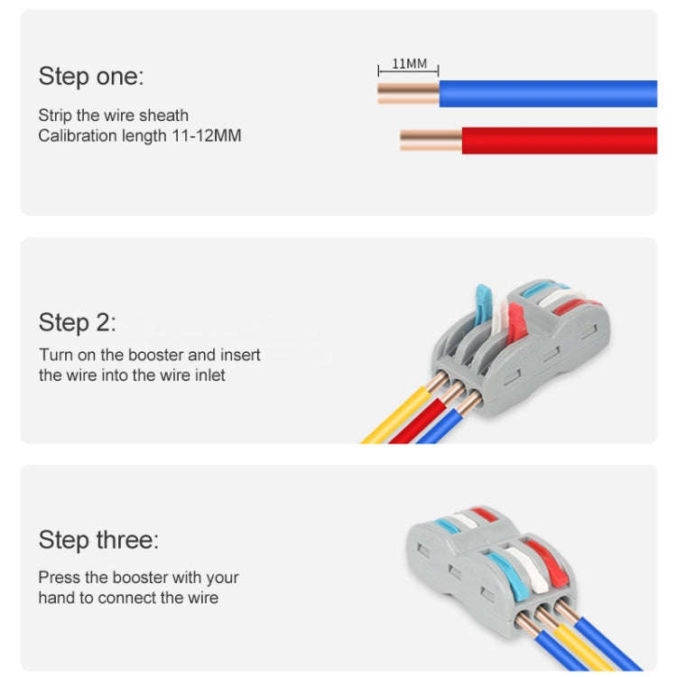10pcs SPL-42 2 In 4 Out Colorful Quick Line Terminal Multi-Function Dismantling Wire Connection T...