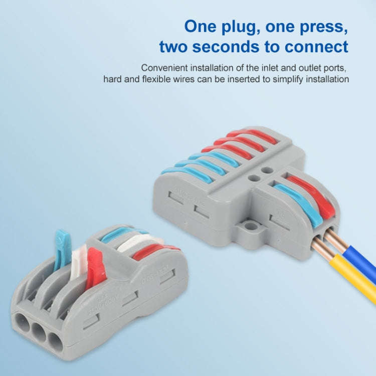 10pcs SPL-42 2 In 4 Out Colorful Quick Line Terminal Multi-Function Dismantling Wire Connection T...