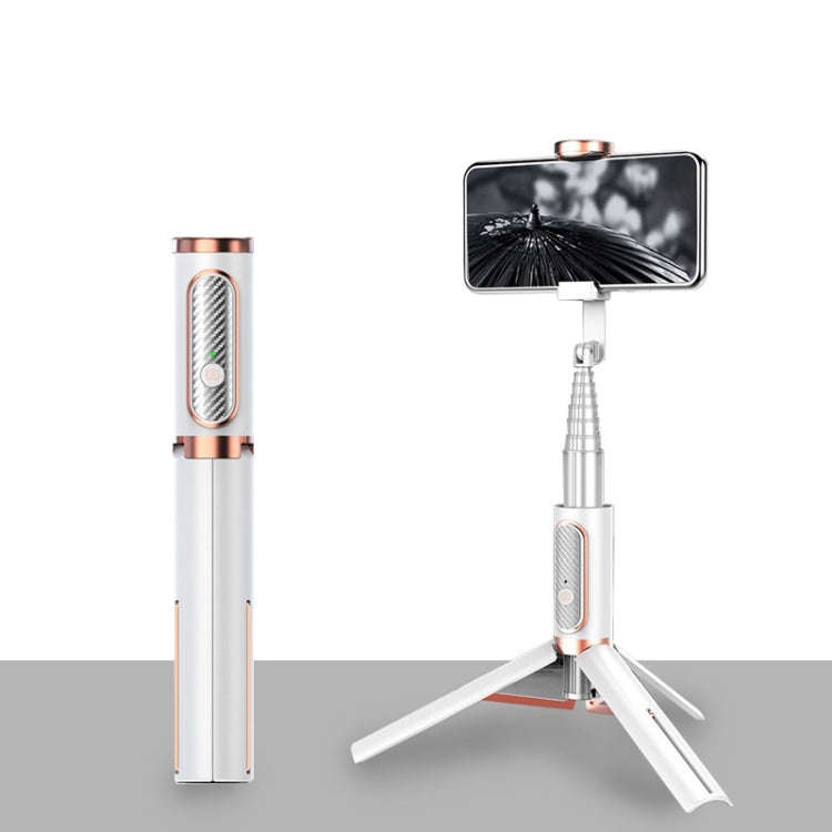 Bluetooth Selfie Stick with Tripod Multi-function Gimbal Mobile Phone Fill Light Live Support(Whi...