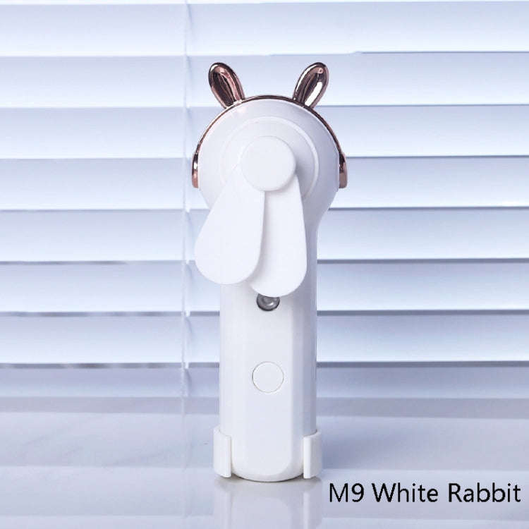 Handheld Hydrating Device Chargeable Fan Mini USB Charging Spray Humidification Small Fan(M9 Whit...