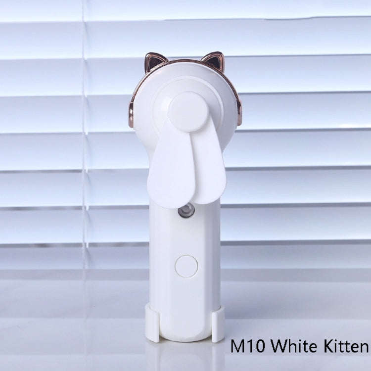Handheld Hydrating Device Chargeable Fan Mini USB Charging Spray Humidification Small Fan(M10 Whi...
