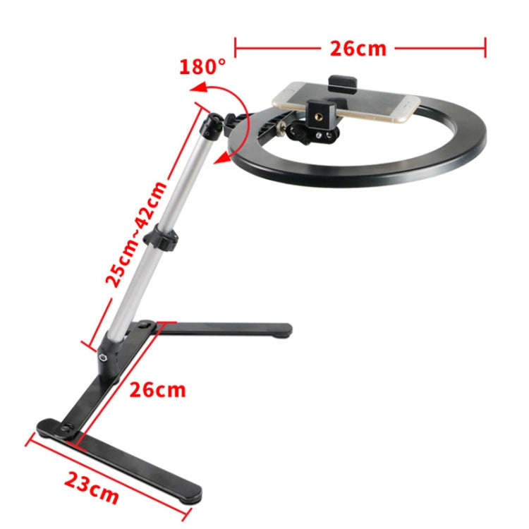FP-10 Desktop Multi-Function Photography Support Phone Live Stand LED Fill Light, Specification: ...
