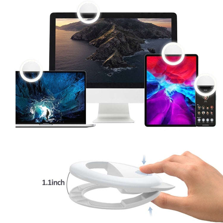 2 PCS XJ17 Large-Capacity Live Video Conference Fill Light Ring Light Mobile Phone Selfie LED Fil...