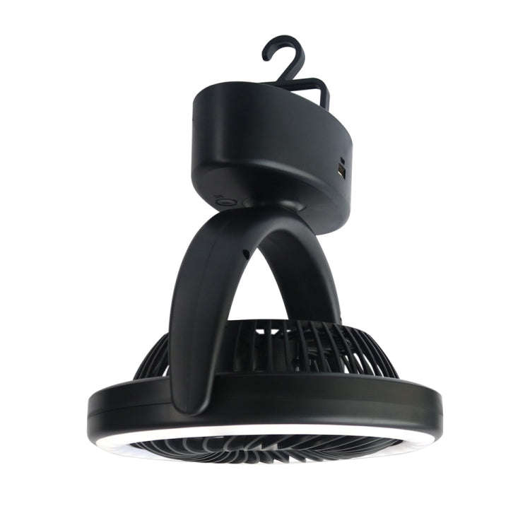 YQ-8004 USB Charging Outdoor Wild Camp Fan Multifunction Camping Tent LED Fan(Black)