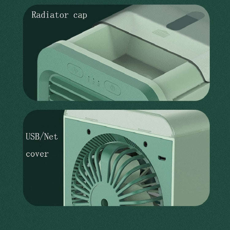 Desktop Humidification Spray USB Water-cooled Fan(Black and White)