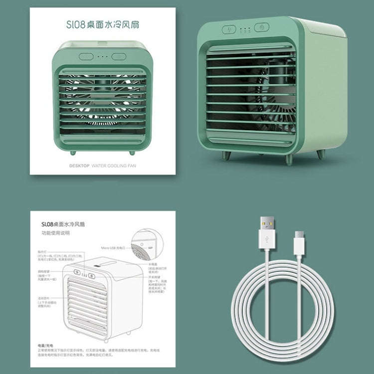 Desktop Humidification Spray USB Water-cooled Fan(Black and White)