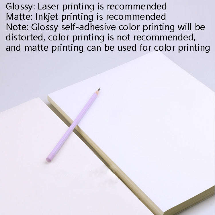 100 Sheets A4 Non-Adhesive Print Paper Blank Writing Adhesive Laser Inkjet Print Label Paper(Matte)