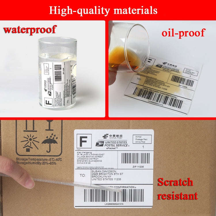100 x 100 x 500 Sheet/ Roll Thermal Self-Adhesive ShippingLabel Paper Is Suitable For XP-108B Pri...
