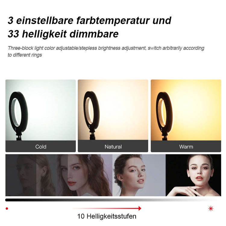 8W 6 inch RGB Ring Light Colorful Live Clips Fill Light Desktop Computer Video Conference Beauty ...