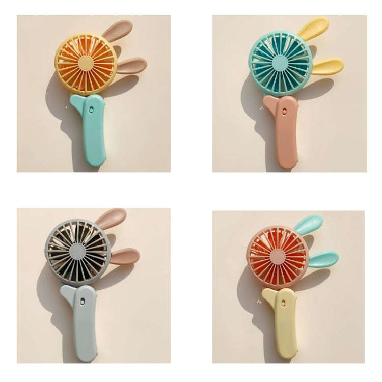 Cute Rabbit Foldable Fan USB Charging Color Matching Cartoon Portable Handheld Fan(Style 2)
