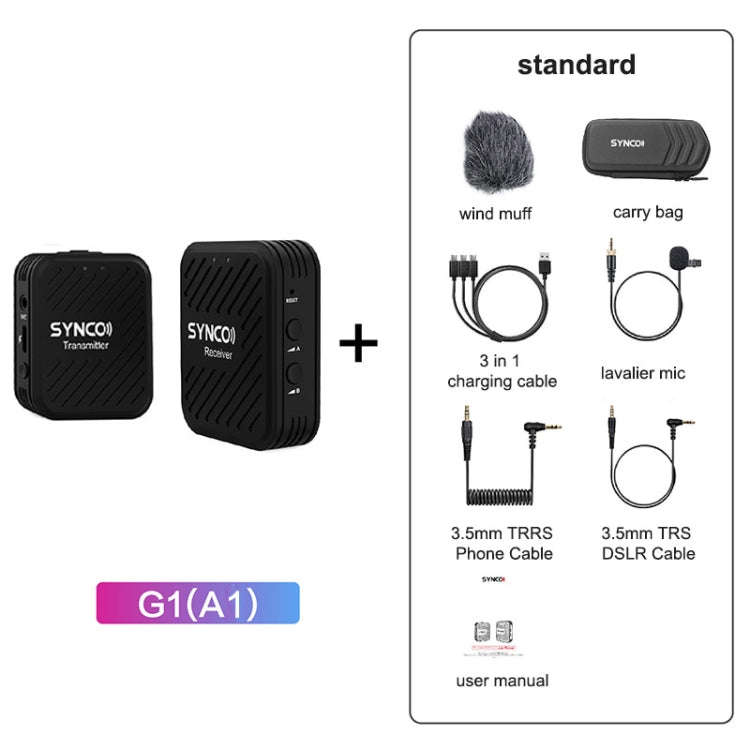 SYNCO Engragal  Wireless Microphone System 2.4GHz Interview Lavalier Lapel Mic Receiver Kit For P...
