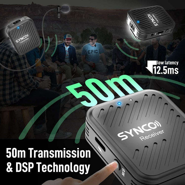 SYNCO Engragal  Wireless Microphone System 2.4GHz Interview Lavalier Lapel Mic Receiver Kit For P...