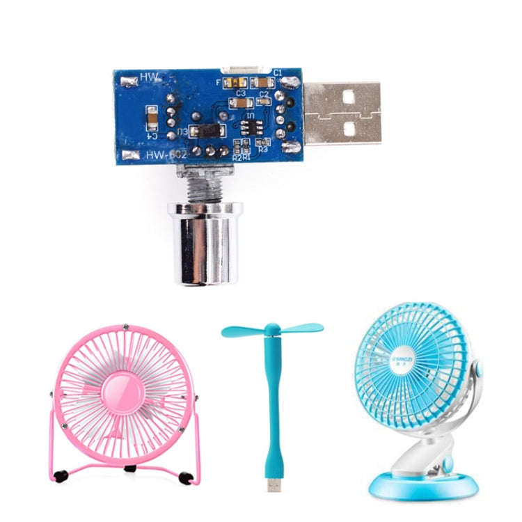2 PCS HW-602 USB Fan Governor Wind Speed Controller Air Volume Regulator Cooling Mute Multifuncti...