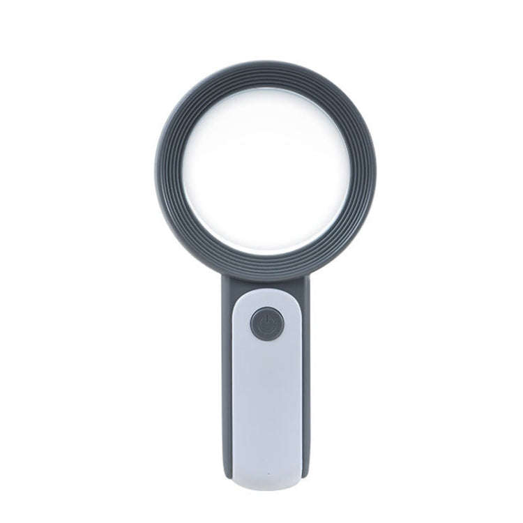 30 Times 18 LED Cool Warm Light HD Elderly Reading Repair Glass Magnifier(Gray White)