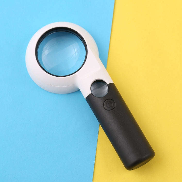 CH55-8L Hand-Held With LED Lamp Magnifier Double Lens 7 Times / 20 Times Portable Magnifying Glass