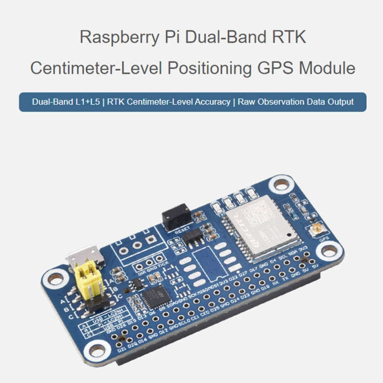 Waveshare For Raspberry Pi LC29H Series Dual-Band L1+L5 Positioning GPS Module, Spec: (BS) GPS/RT...