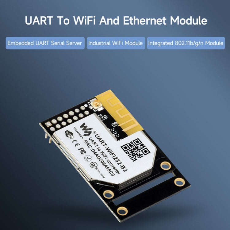 Waveshare 25116 UART to WiFi And Ethernet Module, Integrated 802.11b/g/n Module