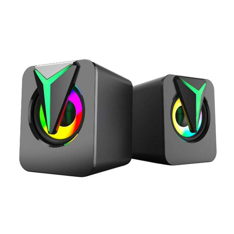 FT-25-1 RGB Colorful Lighting Desktop Computer Speaker(Black)