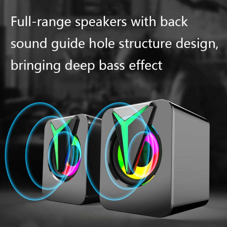 FT-25-1 RGB Colorful Lighting Desktop Computer Speaker(Black)