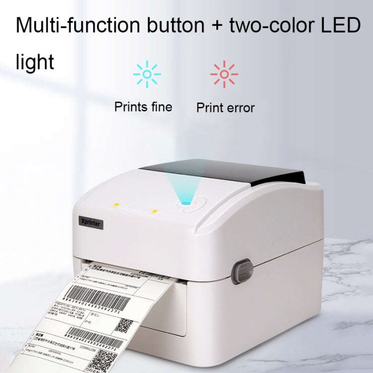 Xprinter XP-420B 108mm Express Order Printer Thermal Label Printer, Style:USB+Bluetooth(EU Plug)