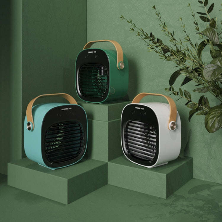 Household USB Portable Humidifying Spray Cooling Fan(Green)