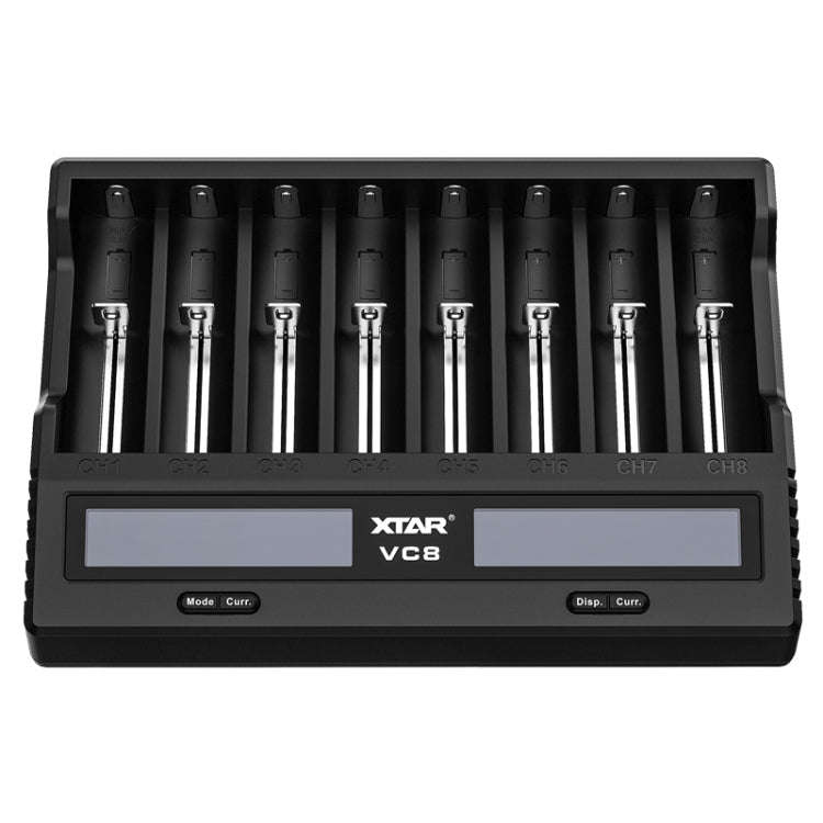 XTAR 8-Slot Battery Charger LCD Display Charger QC3.0 Type C Fast Charger for 21700 / 18650 Batte...