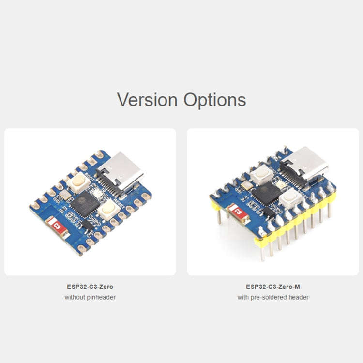 Waveshare 2.4GHz ESP32-C3 Mini Development Board, Based ESP32-C3FN4 Single-core Processor with He...