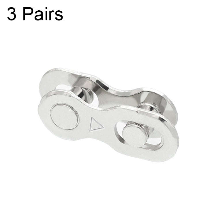 3 Pairs 6/7/8 Speed (Silver) ZH405 Mountain Road Bicycle Chain Magic Buckle Chain Quick Release B...